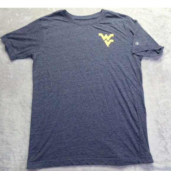 Champion West Virginia University Mountaineers T-Shirt Men's L Navy Blue WVU - Picture 2 of 10
